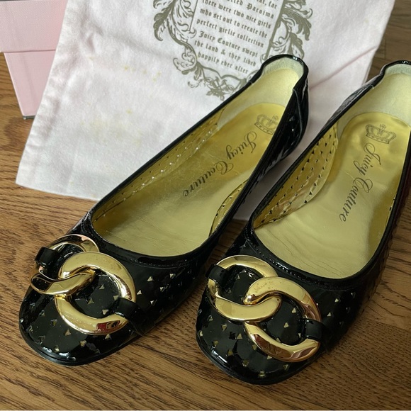Juicy Couture classic black and gold flats - Picture 2 of 5